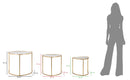 Tavolinetti da Caffè Triangle Set 3 Pz Ø60x50 cm - Ø50x45 cm - Ø40x40 cm in Ferro e Vetro Oro      