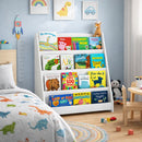 Libreria Montessoriana per Bambini 80x30x88 cm Scaffale in Legno Bianco      
