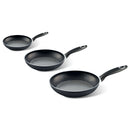 Set 3 Padelle Ø 20-24-28 cm Antiaderente Induzione Silex Collection Nero