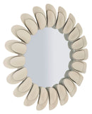 Specchio da Muro Dune Double Ø85x6 cm in Ferro e Specchio e MDF Crema      