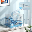 Gabbia per Criceti a 3 Piani 47,5x31,5x29,5H cm con Accessori Azzurro   