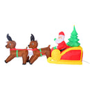 Babbo Natale con Renne Gonfiabile a LED 210x80x120 cm 