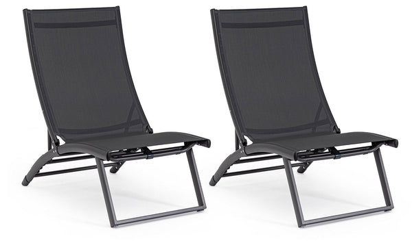 Set 2 Poltrone da Giardino 53x166,5x90 cm in Alluminio Taylor Antracite sconto