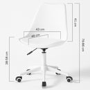 Sedia da Ufficio Poltrona da Studio Girevole Ergonomica con Ruote in PP e Schiuma Bianco      