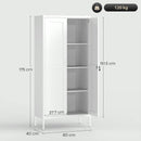 Armadio per Ufficio 80x40x175 cm a 3 Ripiani Regolabili con Serratura e 2 Chiavi in Acciaio Bianco      