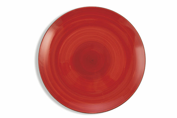 prezzo Set 6 Piatti Piani Ø27x3,5 cm in Gres Villa d'Este Home Tivoli Baita 2 Rosso e Grigio