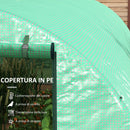 Serra a Tunnel con Sistema di Irrigazione Integrato 6x3m in PE e Acciaio Verde