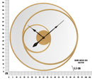 Orologio Specchio 90x5,5x90 cm in Ferro e MDF e Specchio Oro      