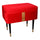 Panca Contenitore 50x35xh47 cm in Tessuto Velluto Rosso