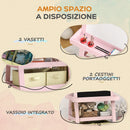 Lavagna per Bambini 59x48x118 cm a Gesso Magnetica e Rotolo di Carta in Legno Rosa  