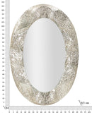 Specchio Argelux Ovale 87,5x6,5x128 cm in Ferro e Specchio e MDF Argento      