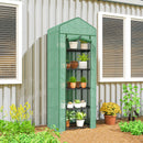 Serra per Piante a 5 Livelli 69x49x193 cm con Porta a Zip in Acciaio e PE Verde      