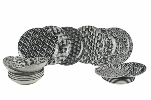 Servizio Piatti 18 Pezzi in Porcellana 6 Posti Tavola Diversi Villa d'Este Home Tivoli Deco Life sconto