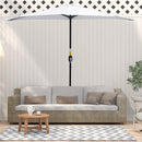 Ombrellone da Giardino a Mezzaluna 260x135x230H cm Bianco  