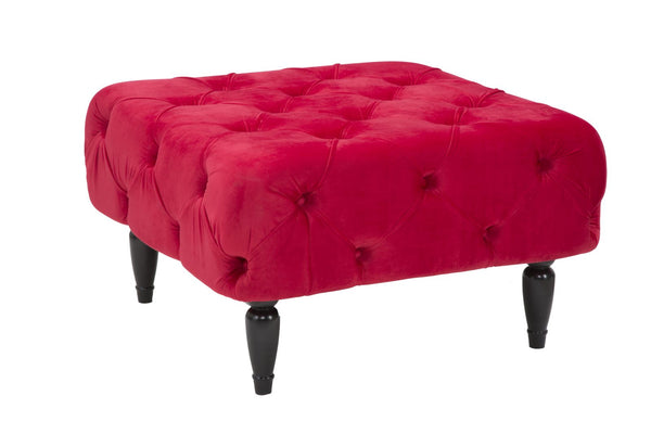 Puff Brigitte Bordeaux 74x74x43 cm Poliestere e MDF e Spugna Bordeaux prezzo