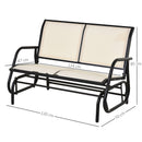Dondolo d Giardino 2 Posti in Metallo e Tessuto Traspirante  Beige