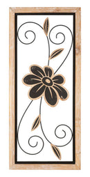 Pannello Legno Koman A 26x2,5x60 cm in Ferro e MDF Marrone e Nero      