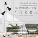Lampada da Terra con 3 Paralumi E27 in Metallo  Nero e Bronzo