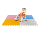 Tappeto Puzzle 4pz per Bambini Componibile Mega Quadrotti Multicolore