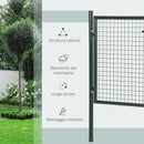 Cancello da Giardino 97x150 cm in Acciaio Verde