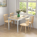 Tavolo da Pranzo 4 Posti con Piedini Antiscivolo 120x75x75 cm in Legno di Pino Naturale e Bianco