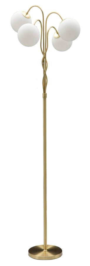 prezzo Lampada da Terra Glamy 4 Light Ø54x176 cm in Ferro e Vetro Bianco e Oro