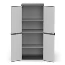 Armadio da Esterno 68x40x165 cm 2 Ante 4 Ripiani in Resina Grigio    