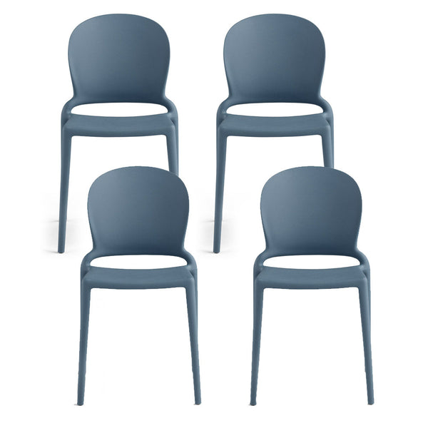 Set 4 Sedie Impilabili 83x48x55 cm in Polipropilene e Fibra di Vetro Jasmine Avio online