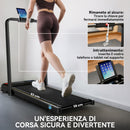 Tapis Roulant Pieghevole con Inclinazione Regolabile Velocità 1-10 km/h Display LED Telaio in Acciaio Nero   