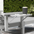 Sdraio da Giardino Regolabile 79x158x88 cm con Tavolino e Braccioli in Polipropilene Grigio Chiaro      
