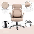Sedia Operativa da Ufficio Reclinabile 68x76x109-117 cm Marrone Chiaro 
