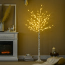 Albero di Natale Artificiale Bianco 180cm con 96 Luci LED 12 Rami Modellabili      