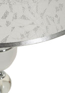 Lampada da Terra Kody Ø40x158 cm in Ferro e Tessuto Argento e Bianco      