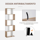 Libreria da Muro Moderna 5 Ripiani in Legno Bianco 60x24x1184.5 cm 