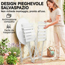 Set Bistrò da Esterno con Tavolo e 2 Sedie Pieghevoli in Metallo e Plastica Bianco      