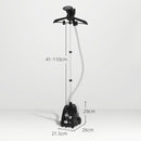 Stiratrice Verticale a Vapore da 1,4L con Asta Estendibile 41-110 cm e Ruote in ABS e PP Nero  