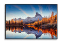 Stampa su Tela Laccata con Cornice Lake 90x4x60 cm in Pino e Tela e Plastica      