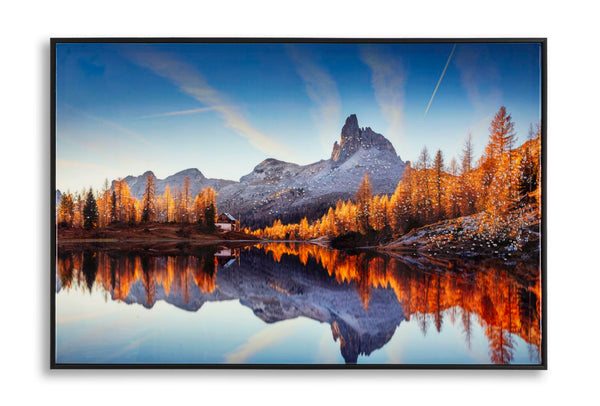 Stampa su Tela Laccata con Cornice Lake 90x4x60 cm in Pino e Tela e Plastica acquista