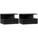 Set 2 Comodini Sospesi 35x32x22,5 cm Design Moderno Nero