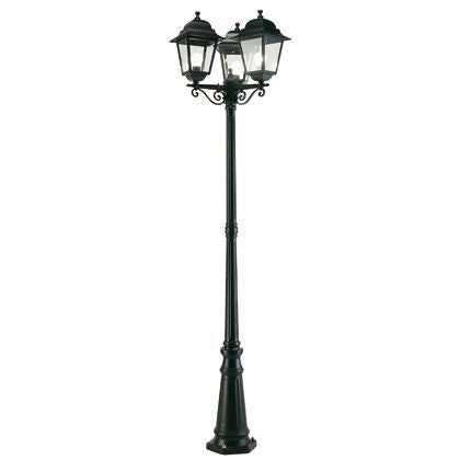 prezzo Lampada Palo Alto Tre Luci per Giardino Colore Nero da Esterno Linea Quadrata Sovil