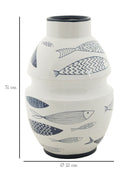 Vaso Ceramica Fish Ø21x31 cm in Ceramica Multicolor      
