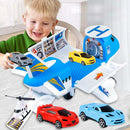 Aereo Garage Giocattolo Playset per Bambini Aeroplano Apribile con 2 Macchinine      