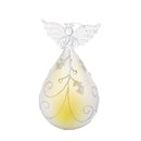 Set 2 Angeli Agrifoglio con Led H16,5 cm in Vetro Silver