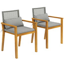 Set 2 Sedie da Giardino 59x55x86 cm con Cuscini in Legno di Acacia Grigio Chiaro      