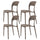 Set 4 Sedie Impilabili 85x45x56 cm in Polipropilene e Fibra di Vetro Kate Tortora