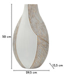 Vaso Resina Ho Chi Minh 29,5x13,5x50 cm in Resina Bianco effetto lavato      