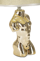 Lampada da Comodino Glam Man 25x42,5x25 cm in Ceramica Oro