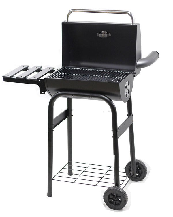 online Barbecue a Carbone con Affumicatore 84x48x116 cm in Acciaio con Ruote Saturnino