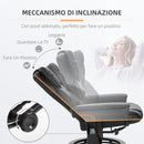 Poltrona Relax con Pouf Poggiapiedi e Funzione Massaggio Reclinabile a 145° e Girevole a 360° in Finta Pelle PU Nero      