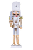 Set 2 Schiaccianoci di Natale in Legno H30 cm Oro/Silver